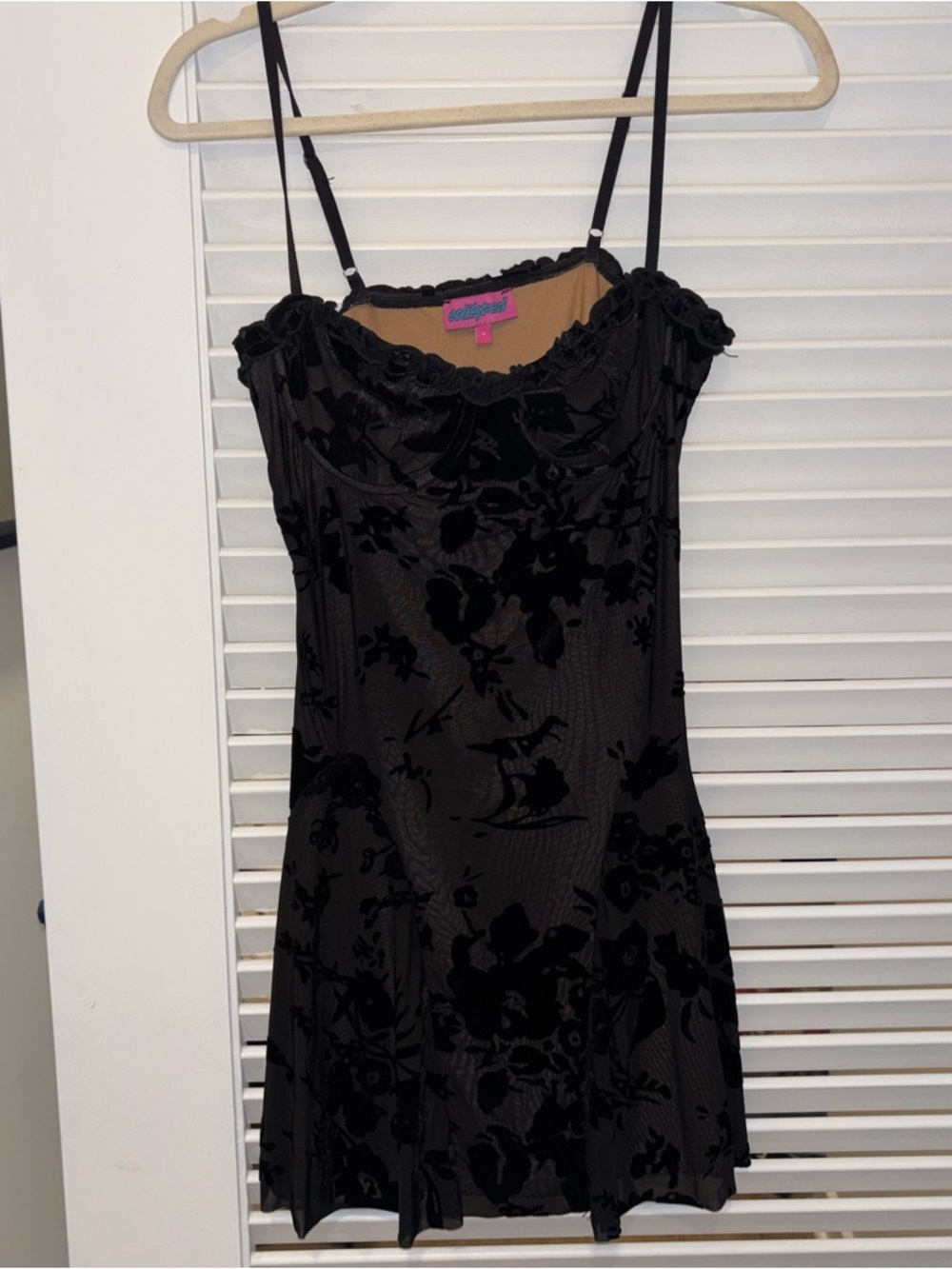 Edikted Black Floral Mini Dress